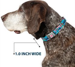 Buckle-Down Disney Lilo & Stitch Stitch Expressions & Flowers Dog Collar, Medium: 11 to 16.5-in neck, 1-in wide slide 2 of 8