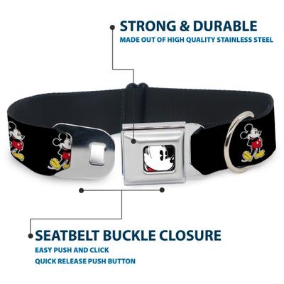 Show full view: Buckle-Down Disney Classic Mickey Mouse Pose Dog Collar, Medium: 16 to 23-in neck, 1.5-in wide slide 5 of 9