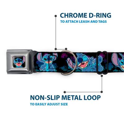 Show full view: Buckle-Down Disney Stitch Expressions & Poses Tropical Dog Collar, Large: 15 to 24-in neck, 1-in wide slide 5 of 8