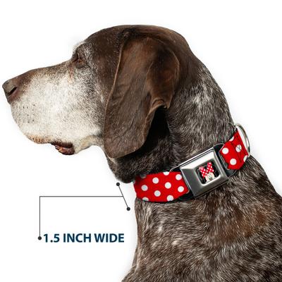 Show full view: Buckle-Down Disney Minnie Mouse Polka Dots Dog Collar, Medium: 11 to 16.5-in neck, 1-in wide slide 7 of 8