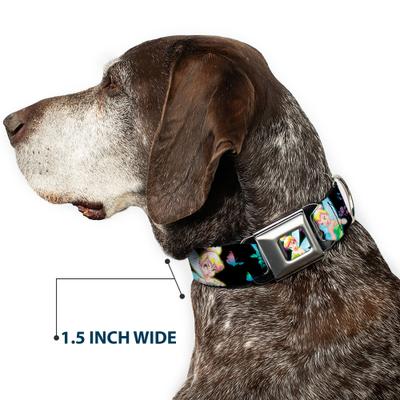 Show full view: Buckle-Down Disney Glowing Tinker Bell Butterflies Flowers Dog Collar, Medium: 16 to 23-in neck, 1.5-in wide slide 7 of 8