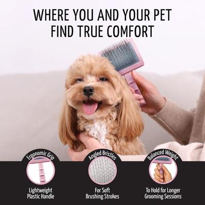 Show full view: Tauro Pro Line Slicker Dog Brush, Pink, Large slide 4 of 8