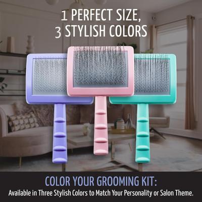 Show full view: Tauro Pro Line Deshedding Slicker Dog & Cat Brush, Purple, Large slide 7 of 8