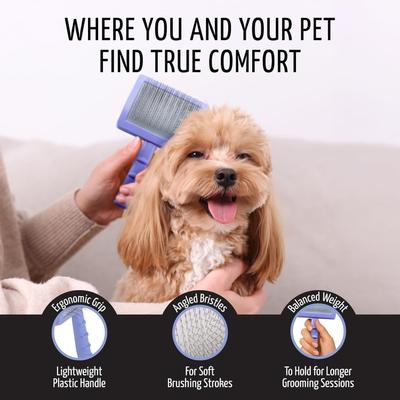 Show full view: Tauro Pro Line Deshedding Slicker Dog & Cat Brush, Purple, Large slide 4 of 8