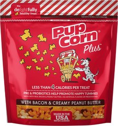 PupCorn Plus Bacon & Peanut Butter Flavor Dog Treats, 4-oz bag
