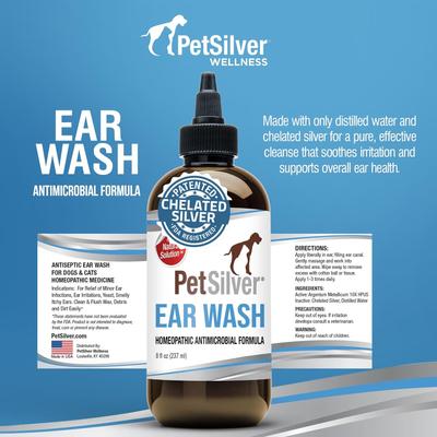 Show full view: PetSilver Antimicrobial Dog & Cat Ear Wash, 8-fl oz bottle slide 7 of 11