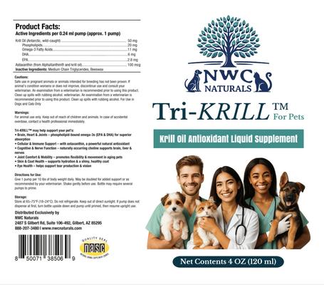 Show full view: NWC Naturals Tri-Krill Omega-3 Antioxidant Dog & Cat Supplement, 4-fl oz bottle slide 4 of 4