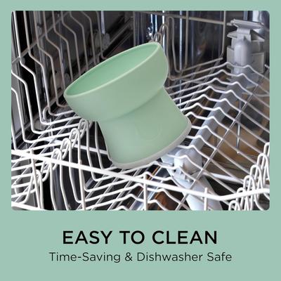 Show full view: Necoichi Extra Wide Raised Basic Edition Non-Skid Elevated Cat Bowl, Grey, 1.5-cup, 2 count slide 10 of 11