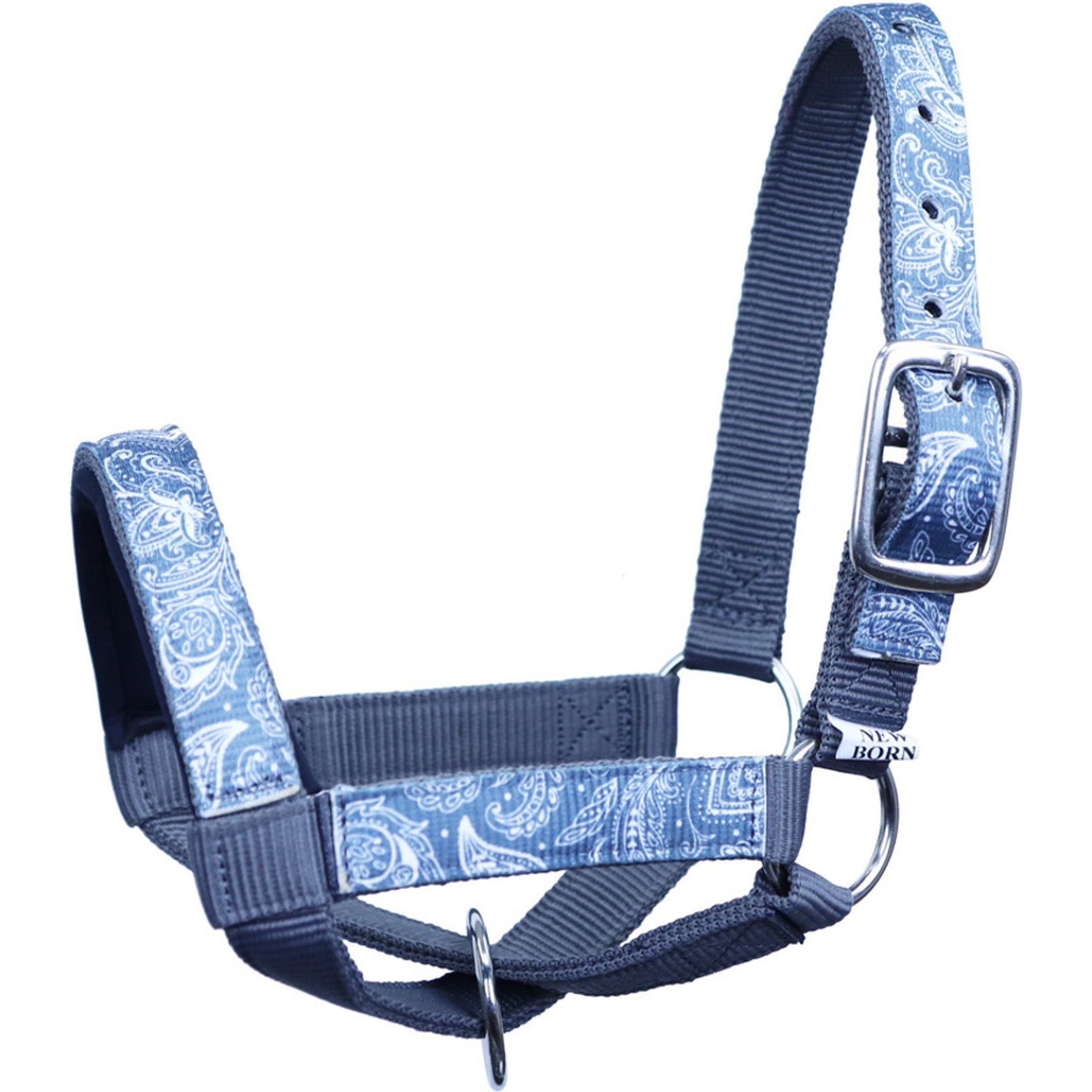 Tahoe Tack Nylon Overlay Llama Halter with Padded Noseband, Paisley, Small