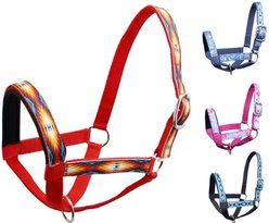 Tahoe Tack Nylon Overlay Sheep & Goat Halter with Padded Noseband, Red Aztec, Medium slide 2 of 5