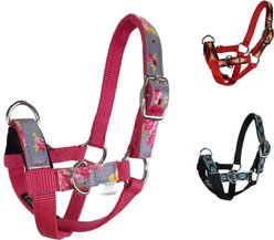 Tahoe Tack Nylon Overlay Sheep & Goat Training Halter with Padded Noseband, Grey Floral, Small slide 2 of 3