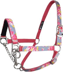 Tahoe Tack Nylon Overlay Cattle Restraint Halter with Padded Noseband, Grey Floral, Small