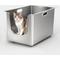 Show in main carousel: Ptlom Stainless Steel High Narrow Entry Sided Cat Litter Box, X-Large slide 1 of 13