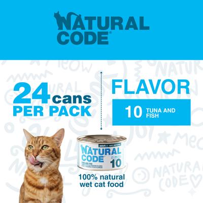 Show full view: Natural Code Tuna & Fish Wet Cat Food, 3-oz can, case of 24 slide 3 of 10