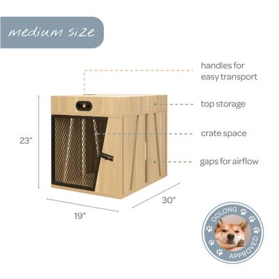 Show full view: 4 Cats & Dogs Penny Dog Crate, Oak, 30 inch slide 6 of 6