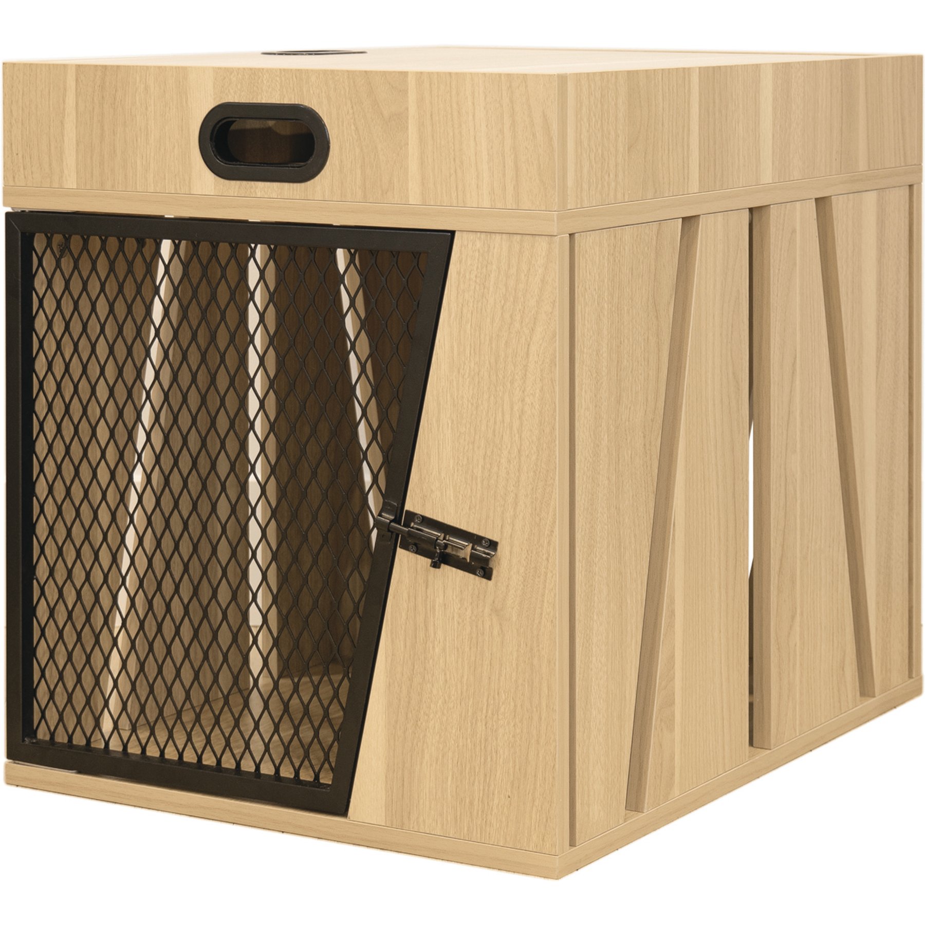 4 Cats & Dogs Penny Dog Crate, Oak, 24 inch