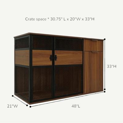 Show full view: 4 Cats & Dogs Clover Console Dog Crate, Walnut, 48 inch slide 5 of 5