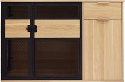 4 Cats & Dogs Clover Console Dog Crate, Oak, 48 inch