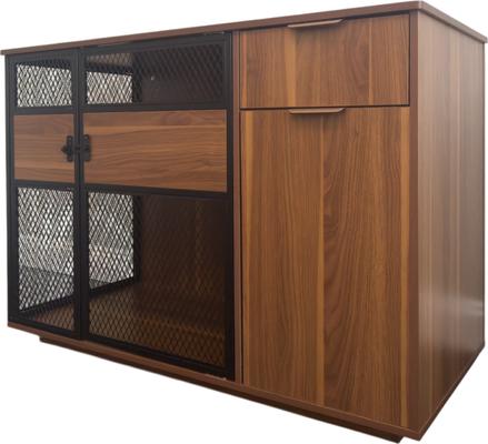 Show full view: 4 Cats & Dogs Clover Console Dog Crate, Walnut, 48 inch slide 2 of 5