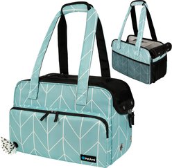 PetAmi Portable Soft-Sided Handbag Tote Airline Approved Purse Dog & Cat Carrier, Chevron Teal