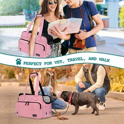 PetAmi Portable Soft-Sided Handbag Tote Airline Approved Purse Dog & Cat Carrier, Pink slide 2 of 7