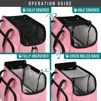 Show full view: PetAmi Portable Soft-Sided Handbag Tote Airline Approved Purse Dog & Cat Carrier, Pink slide 5 of 7
