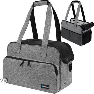 PetAmi PetAmi Portable Soft-Sided Handbag Tote Airline Approved Purse Dog & Cat Carrier, Heather Gray