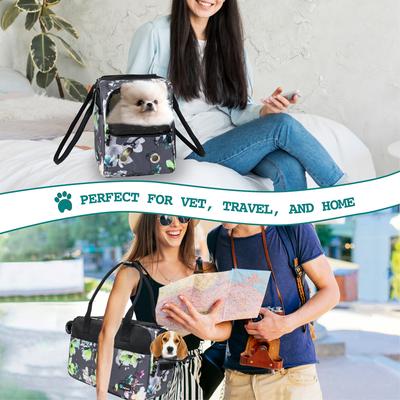 Show full view: PetAmi Airline Approved Bag Dog & Cat Carrier, Floral Gray slide 7 of 7