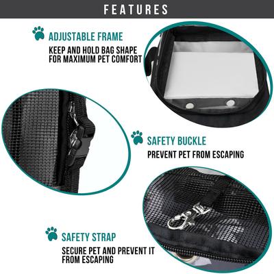 Show full view: PetAmi Airline Approved Bag Dog & Cat Carrier, Floral Gray slide 5 of 7