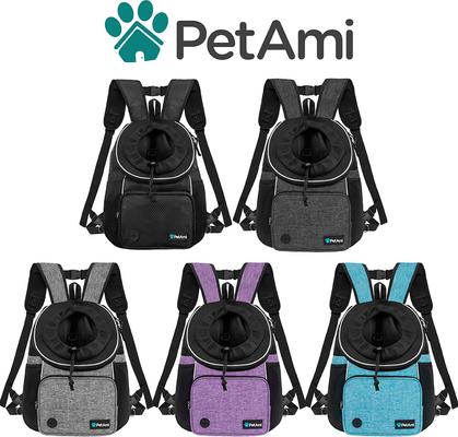 Show full view: PetAmi Airline Approved Front Chest Small Dog & Cat Backpack Carrier, Gray, Large slide 7 of 8