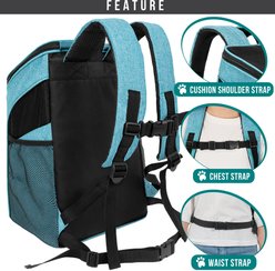 PetAmi Premium Backpack Dog & Cat Carrier, Sea Blue slide 2 of 8