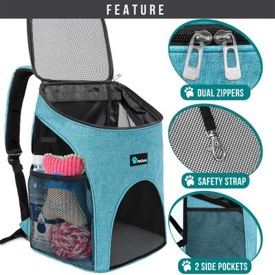 Show full view: PetAmi Premium Backpack Dog & Cat Carrier, Sea Blue slide 3 of 9