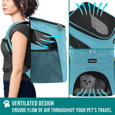 Show full view: PetAmi Premium Backpack Dog & Cat Carrier, Sea Blue slide 4 of 9