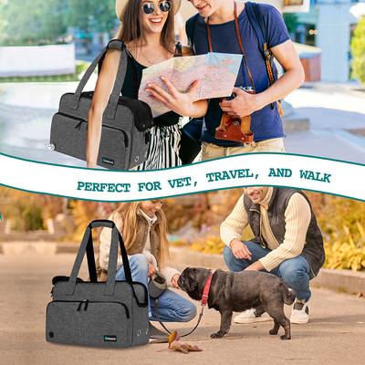 Show full view: PetAmi Portable Soft-Sided Handbag Tote Airline Approved Purse Dog & Cat Carrier, Heather Charcoal slide 7 of 7