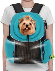 PetAmi Extra Ventilated Adjustable Airline Approved Backpack Dog & Cat Carrier, Teal Blue, Medium