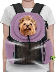 PetAmi Extra Ventilated Adjustable Airline Approved Backpack Dog & Cat Carrier, Purple, Large