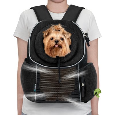 PetAmi PetAmi Extra Ventilated Adjustable Airline Approved Backpack Dog & Cat Carrier, Black, Large