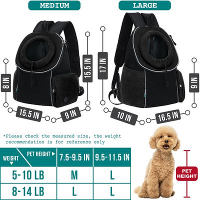 Show full view: PetAmi Extra Ventilated Adjustable Airline Approved Backpack Dog & Cat Carrier, Black, Large slide 4 of 9