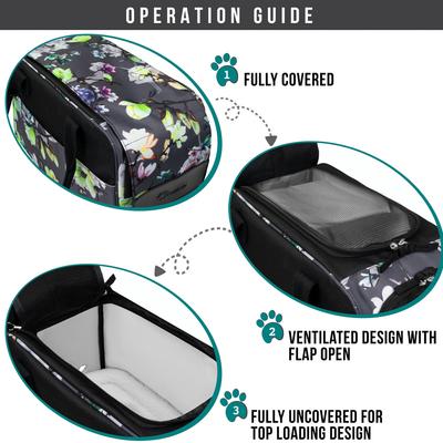 Show full view: PetAmi Airline Approved Bag Dog & Cat Carrier, Floral Gray slide 3 of 7