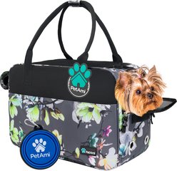 PetAmi Airline Approved Bag Dog & Cat Carrier, Floral Gray