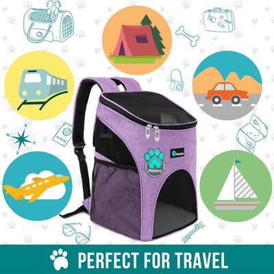 Show full view: PetAmi Premium Backpack Dog & Cat Carrier, Heather Purple slide 7 of 9