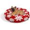 Show in main carousel: Ridge Creek Round Snowflake Holiday Orthopedic Bolster Dog Bed, Red, Large slide 1 of 8