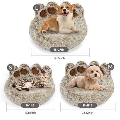 Show full view: Kylinsure Round Plush Calming Donut Dog & Cat Bed, Brown, Small slide 7 of 12