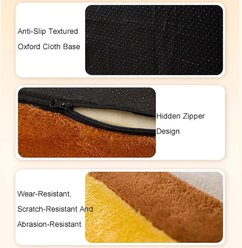 NonoPets Portable Non-Slip Dog Stairs Ramp with Removable & Washable Cover, Brown/Yellow, 3 steps slide 2 of 7