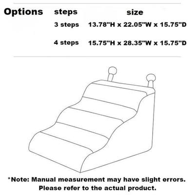 Show full view: NonoPets Portable Non-Slip Dog Stairs Ramp with Removable & Washable Cover, Brown/Yellow, 3 steps slide 2 of 7