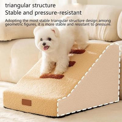Show full view: NonoPets High Density Foam Dog Stairs with Removable Cover, 4 steps, Green slide 7 of 8