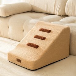 NonoPets High Density Foam Dog Stairs with Removable Cover, 4 steps, Beige