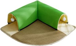 NonoPets Indoor Cat & Small Animal Bed Play Tunnel, Green, 28 x 28-in