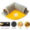 Show in main carousel: NonoPets 3-in-1 Durable Polyester Cooling Bed Cat, Rabbit & Hamster Tunnel & Play Mat with Blanket, Yellow/Blue, Large slide 4 of 6
