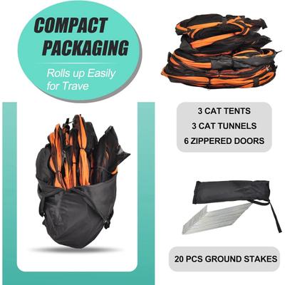 Show full view: NonoPets 6-in-1 Outdoor Portable Dog, Cat & Small Animals Playpen with Tunnel, Black slide 3 of 6